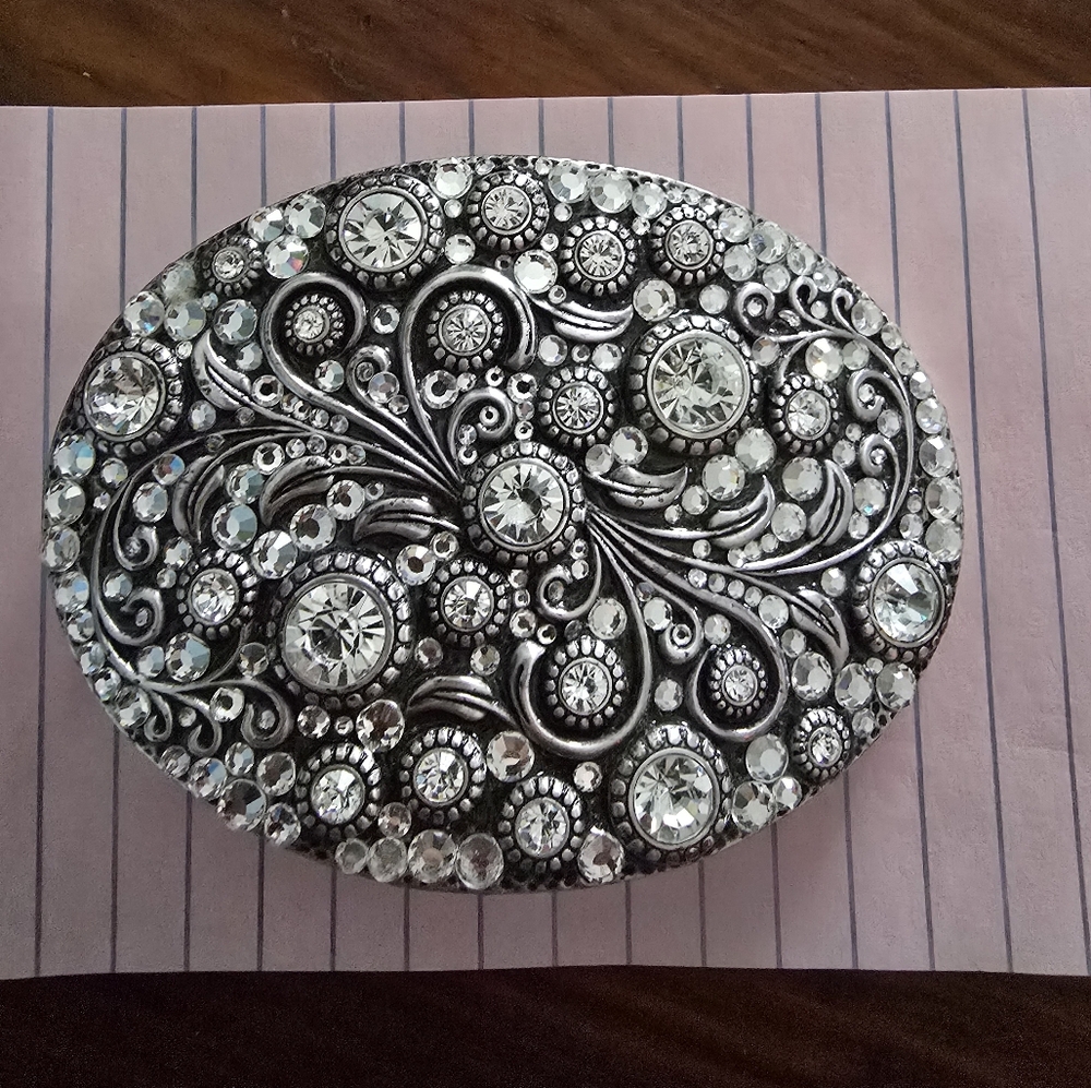 Nocona rhinestone western belt buckle